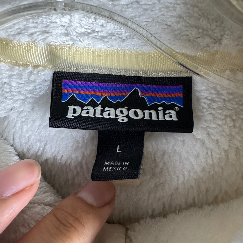 Patagonia Re-Tool Snap-T Pullover Fleece Jacket Raw White Polartec Womens Large - Picture 5 of 8